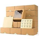 20 Pack Cookie Boxes for Gift Giving – 6X6X3 Inches Bakery Boxes with Window - Extra Thick Small Cookie Containers for Treats, Desserts, Strawberries, Cupcakes, Candy, Charcuterie, Baked Goods, Pastry