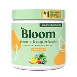 Bloom Nutrition Superfood Greens Powder, Digestive Enzymes with Probiotics and Prebiotics, Gut Health, Bloating Relief for Women, Chlorella, Green Juice Mix with Beet Root Powder, 30 SVG, Mango