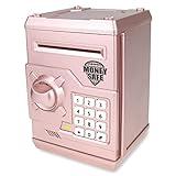 Yoego Kids Money Bank, Electronic Piggy Banks, Great Gift Toy for Kids Children, Auto Scroll Paper Money Saving Box Password Coin Bank,Perfect Toy Gifts for Boys Girls (Rose Gold)