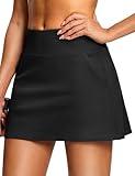 ISEEGZ Golf Tennis Skirts for Women with Shorts High Waisted Tummy Control Womens Golf Tennis Pickleball Skirt Anti Slip B Black