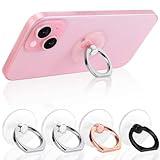 Jsoerpay Cell Phone Ring Holder, Transparent Ring Holder 360°Rotation Finger Ring Stand, Clear Cell Phone Kickstand Compatible with Most of Phones, Tablet and Case, (2Silver+1Black+1Rose Gold)