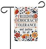 Freedom Democracy Tolerance And Justice For All Flag - Anti-Oligarchy - Social Justice - Political Patriarchy - Fdt Flag - Idea Outdoor Decoration And Garden Terraces - Yard Banner 12X18 Inch