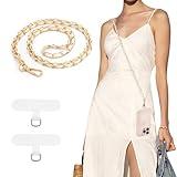 TiMOVO Universal Phone Lanyard, 57" Metal Cell Phone Chain Anti-Theft Crossbody Strap for iPhone 16, 15 and Most Smartphones, Cell Phone Neck Holder for Women, White