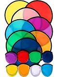 Gejoy 24 Pcs Foldable Flying Disc Fans Bulk with Bags 9.8 Inch Handheld Fly Cooling Fans Beach Flying Disc for Summer Outdoor Games Birthday Party Favors Halloween Christmas New Year (Mixed Color)