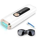 IPL Laser Hair Removal Device for Women Men at Home, Upgraded to 999,900 Flashes Permanent for Facial Legs Arms Bikini Line Whole Body Treatment (White Gold)
