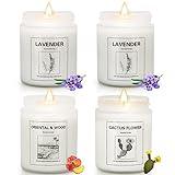 4 Pack Candles for Home Scented, Lavender Candle Set, Aromatherapy Jar Candle for Home, 28 oz 200 Hour Long Lasting, Natural Soy Wax Candles Gifts Set for Women, Birthday, Valentine, Anniversary