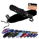 SY COMPACT Travel Umbrella Windproof Automatic LightWeight Unbreakable Umbrellas-Factory outlet umbrella (Black)