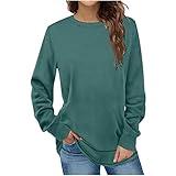 Womens Long Sleeve t Shirts Dressy Casual 2025 Fashion Crewneck Tunic Tops Loose Comfy Fall Pullover Sweater Blouse Ladies Tops and Blouses Blue XL
