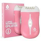 Pursonic Fe120P Cordless Epilator with 40 Tweezers - Rechargeable 2 Speed Epilators Hair Removal for Women - Compact Hair Removal Device for Arms, Legs, Underarms & Bikini Area (Pink)