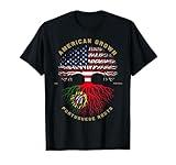American Grown With Portuguese Roots Tree USA Flag Gifts Women Girls Kids Men T-Shirt