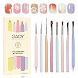 GAOY 8 Pcs Nail Brushes for Nail Art, Nail Design Tools for Nail Detail Painting, French Liner and Dotting Pens for Nail DIY