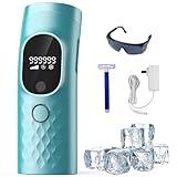 Laser Hair Removal for Women and Men - Permanent Painless Ice Cooling IPL Device Remover Machine with Shaver, Goggles, 999,999 Flashes for Body and Face, Corded