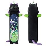 Mewaii Long Cat Plush 5 Sizes, 120% Extra Filling Giant Plushness Kids Body Pillow, Kawaii Cute Black Cat Stuffed Animals Plushies, Big Long Body Pillow Black Cat Plush Gift for Girls 53”