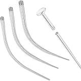 PunkTracker 14g/16g/18g Curved ASTM F136 Titanium Piercing Kit Taper Insertion Pin Tool for Internal Thread Tragus Helix Lip Nose Helix Piercing Jewelry Labret Studs Nose Stud Stretcher
