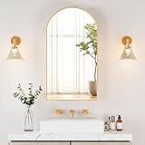Mepplzian Arched Medicine Cabinet with Mirror, Bathroom Mirrored Arch Medicine Cabinets,3 Adjustable Shelves, Mirror Over Sink with Storage,Wall Mounted Only, 20x36 Inch