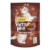 Purina Friskies Cat Treats, Party Mix Wild West Crunch - (Pack of 10) 2.1 oz. Pouches