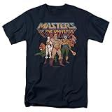 Popfunk Masters of The Universe Team of Heroes Unisex Adult T Shirt (Large) Navy