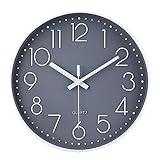jomparis Wall Clock 12 Inch Non-Ticking Silent Battery Operated Round Wall Clock Modern Simple Style Decor Clock for Home/Office/School/Kitchen/Bedroom/Living Room