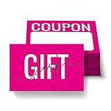 RXBC2011 Blank Gift Card for business blank coupons for kids DIY Coupons Gift Certificates Vouchers for dad pink Pack of 100 (Hotpink)