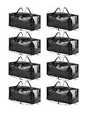 SpaceAid Heavy Duty Moving Bags, Extra Large Storage Totes W/Backpack Straps Strong Handles & Zippers, Alternative to Moving Boxes, Packing & Moving Supplies, Black (8 Pack)