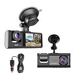 Dual Dash Camera for Car Front and Inside Dash Cam Car Security Video Recorder with Audio 1080P Vehicle Cam Plug and Play, WDR, Night Vision, G-Sensor Auto Lock, 2 Inch Screen