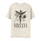 2Bhip Adult Nirvana in Utero Distressed Logo 90s Grunge Music Vintage Style Graphic Short Sleeve T-Shirt - Small - Natural