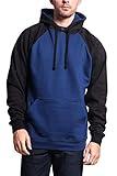 G-Style USA Premium Heavyweight Contrast Raglan Sleeve Pullover Hoodie Sweatshirt MH13112 - Royal Caviar/Black - 2X-Large