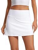 CRZ YOGA Butterluxe Skirts for Women High Waisted A Line Tennis Golf Athletic Casual Skorts with Pockets White X-Small