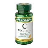 Nature's Bounty Vitamin C + Rose HIPS, Immune Support, 1000mg, Coated Caplets, 100 Ct