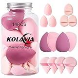 14PCS Makeup Sponge Set, Beauty Blender Sponge for Foundation Blending with 3PCS Mini Makeup Sponges & 4PCS Triangle Powder Puff, Soft Make Up Sponges for Face Cosmetic Applicator for Powder Liquid