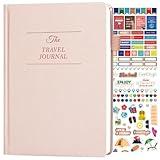 Travel Journal for Women & Men - Budget Travel Planner Notebook for 6 Trips Organizer- Travel Scrapbook to Record Memories and Adventures - Gifts for People Who Travel, Pink