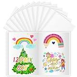 12-Pack Hardcover Blank Books, 60 Pages 6"x8" Blank Pages for Kids to Write Stories, 100GSM Art Crafts Gift Hard Notebooks, White Blank Drawing Sketchbooks, Art Crafts Back to School Office Supplies