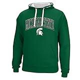 J America NCAA Michigan State Spartans Men's Arched School Twill Poly Hoodie, Green/White, 3X-Large
