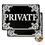 SpySpot 2 Pack Private Sign – 4"x3" Vinyl Decal Sticker for Door, Office, Room, Indoor & Outdoor Use, Waterproof, UV Stable, Glossy Finish, Easy Peel & Stick Private Door Sign for Home or Business