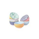 Selamica Ceramic 4 OZ Dipping Bowls Set, 3.5 Inch Mini Bowl for Dipping, Side Dishes, Microwave Dishwasher Safe, Set of 6, Assorted Colors