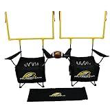 QB54 - The Ultimate Football Yard Game Set, Outdoor Football Toss for Tailgating, Backyard, Beach, Park, Tournaments, Sports Training, Score Touchdowns, Kick Field Goals (Black Game Set)