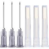 100 Pack 22Ga 1 Inch Sterile Disposable Injection Needle with Cap for Scientific and Industrial Dispensing Needl Accessories (22Ga)