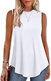 OFEEFAN Womens Tank Tops Loose Fit White Tank Top Dressy Woman Tunic Tops for Women Loose Fit Dressy L