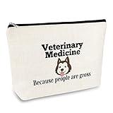 Veterinarian Appreciation Vet Tech Cosmetic Bag Funny Sarcasm Animal Rescue Veterinary Medicine Graduation Gift Makeup Bag for Thanksgiving Christmas