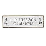Teacher Wood Signs (Medium - Wood And Metal, In This Classroom You Are Loved)