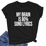 LOOKFACE Women Cute T Shirt Junior Tops Teen Girls Graphic Tees Black Small