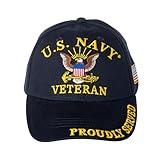 United States Navy Veteran Proudly Served Blue Hat Cap USN
