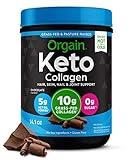 Orgain Keto Collagen Protein Powder with MCT Oil, Chocolate - Paleo Friendly, Grass Fed Hydrolyzed Collagen Peptides Type I and III, Dairy Free, Gluten Free, Soy Free, 0.88 Lb (Packaging May Vary)