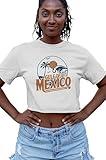 Gulf of Mexico Women's Crop Top, Retro Travel Destination Summer Cropped Tee, Beachwear Vacation T-Shirt - Meandering Annie Stonewash Denim