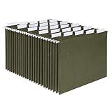 Pendaflex Hanging File Folders, Letter Size, Standard Green, 1/5-Cut Adjustable Tabs, 25 Per Box (81602), Standard Green - 1/5 Tabs