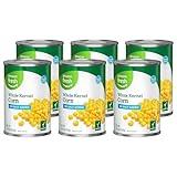 Amazon Fresh, Canned Whole Kernel Corn No Salt Added, 15.25 Oz (Pack of 6)
