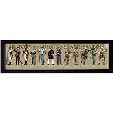 History of the United States Marine Framed Posters & Prints | American Military Wall Art Gifts & Bedroom Decor | Cool Poster & Print for Army Enthusiast, Veterans & Vintage Artwork Collectors Walls