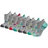 Saucony Women's RunDry Performance Heel Tab Athletic Socks, Available in S-L (8, 16, 24, Grey Assorted (8 Pairs), Large