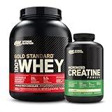 Optimum Nutrition 100% Gold Standard Whey Protein Powder: Double Rich Chocolate (5 Pound) with Micronized Creatine Monohydrate Powder, Unflavored (120 Servings) - Bundle Pack