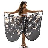 Nxidvxne Womens Swimwear See Through Dress 3D Print Flower Drape Bird Pattern Party Dresses for Women Cocktail Dress Beach Smock Good Gift for Woman Black